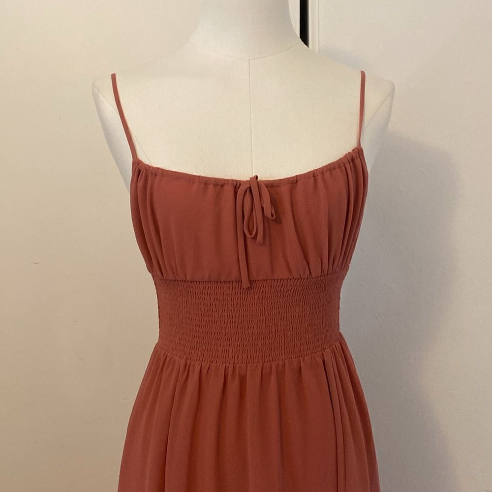 Aritzia Wilfred Genoa Smocked-waist Midi Dress Size Small - Picture 3 of 14